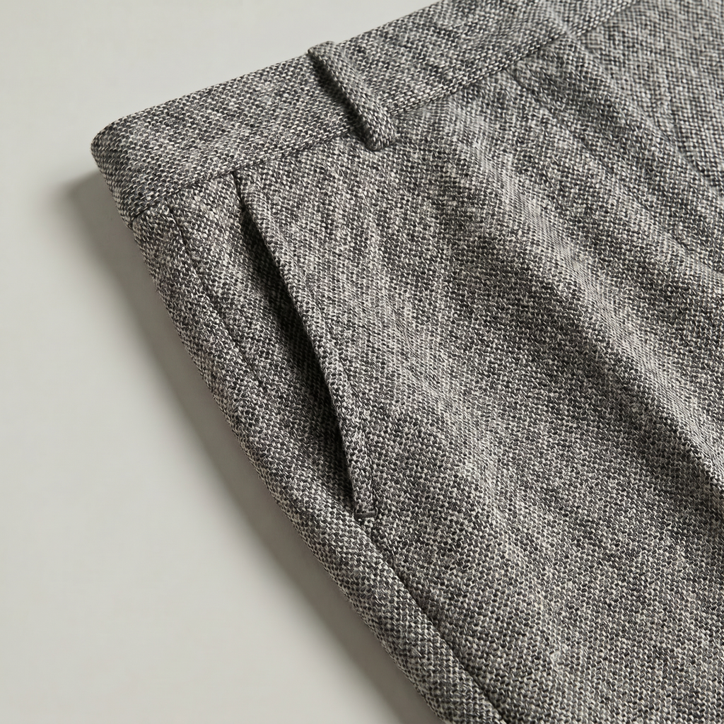Women’s Wool Tailored Trousers - High Waist Straight Fit