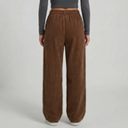 Women’s High-Waisted Corduroy Pants - Wide Leg Loose Fit