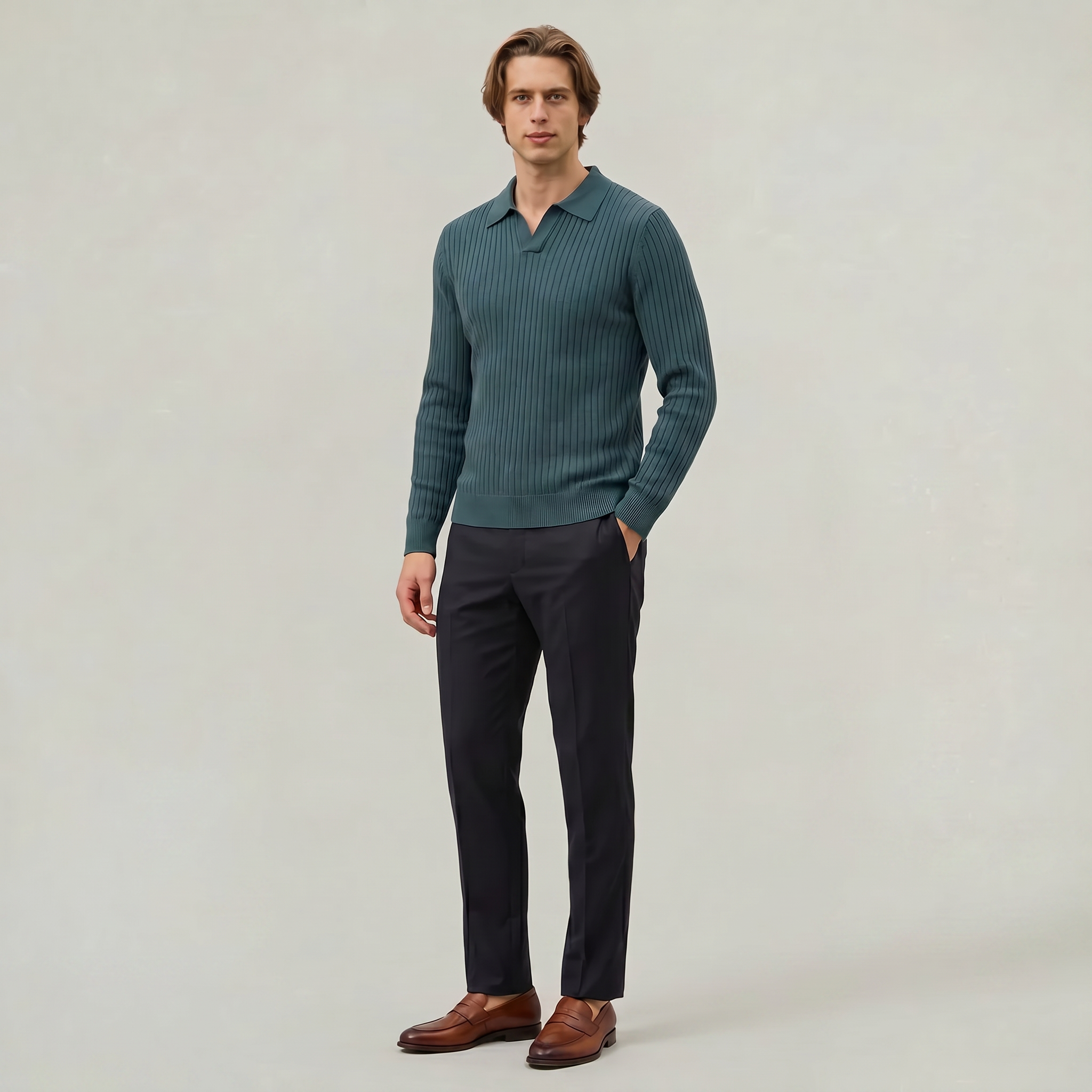 Men's Smart Casual V Neck Polo