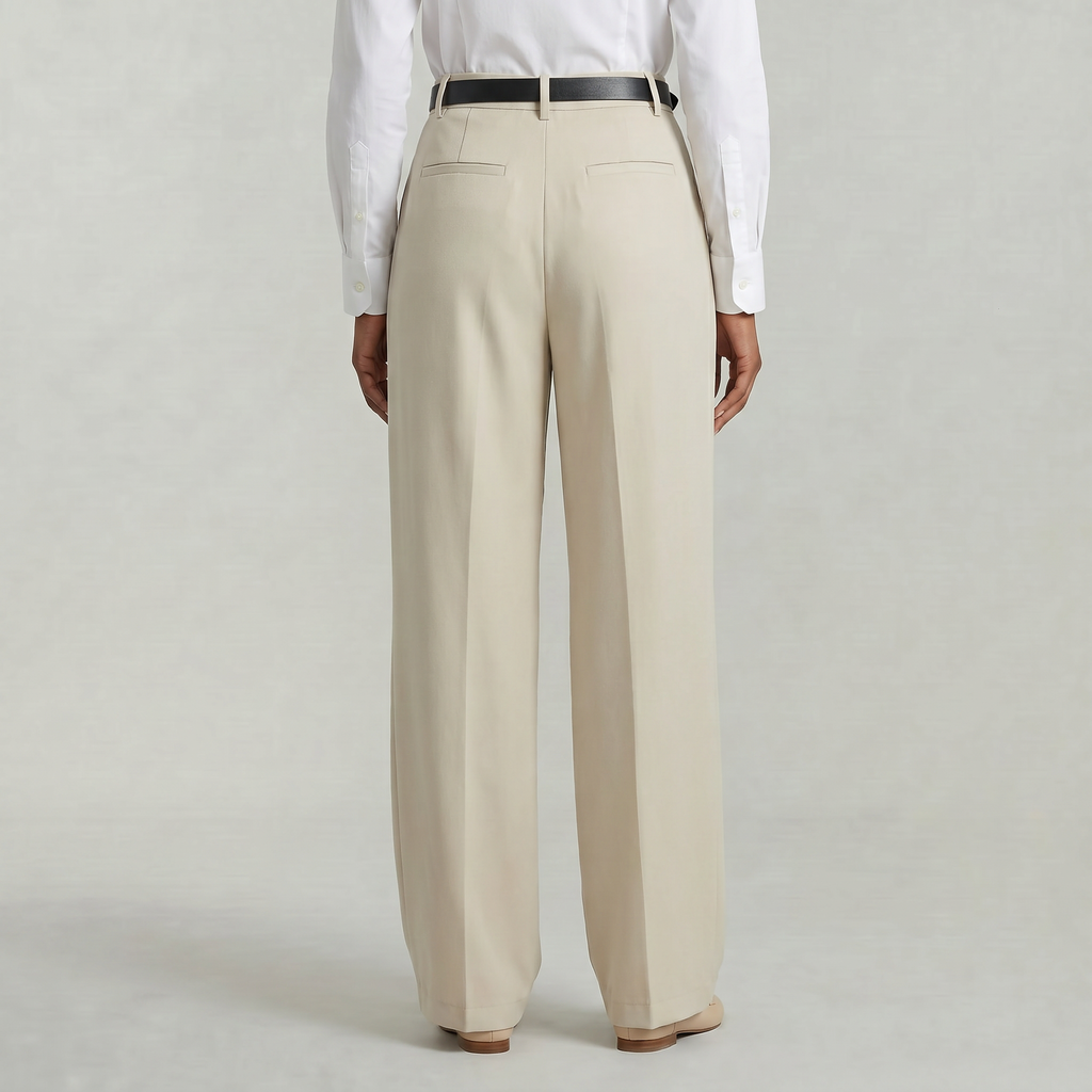 Women’s High Waist Wide Leg Trousers - Smart Casual Tailored Office Pants