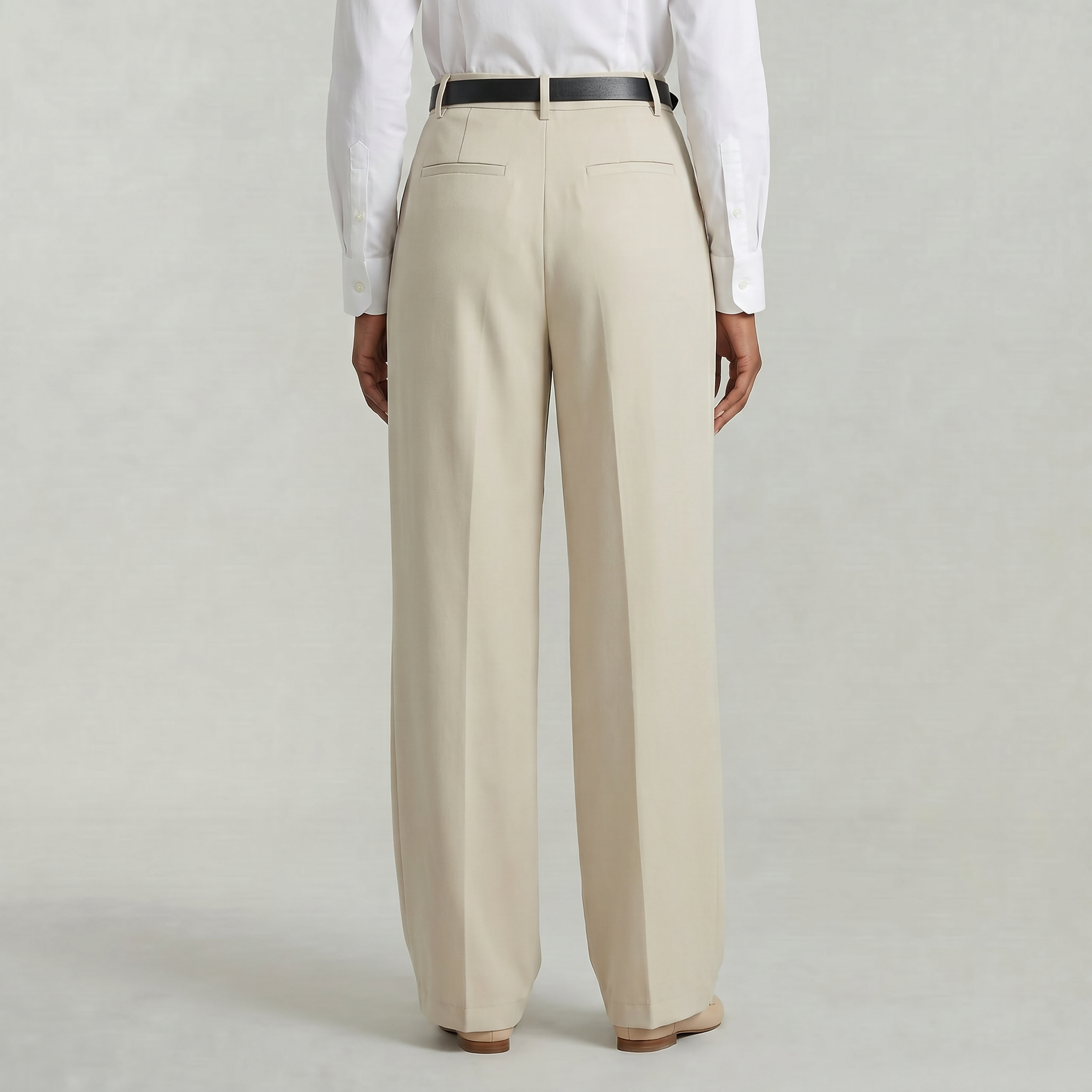 Women’s High Waist Wide Leg Trousers - Smart Casual Tailored Office Pants