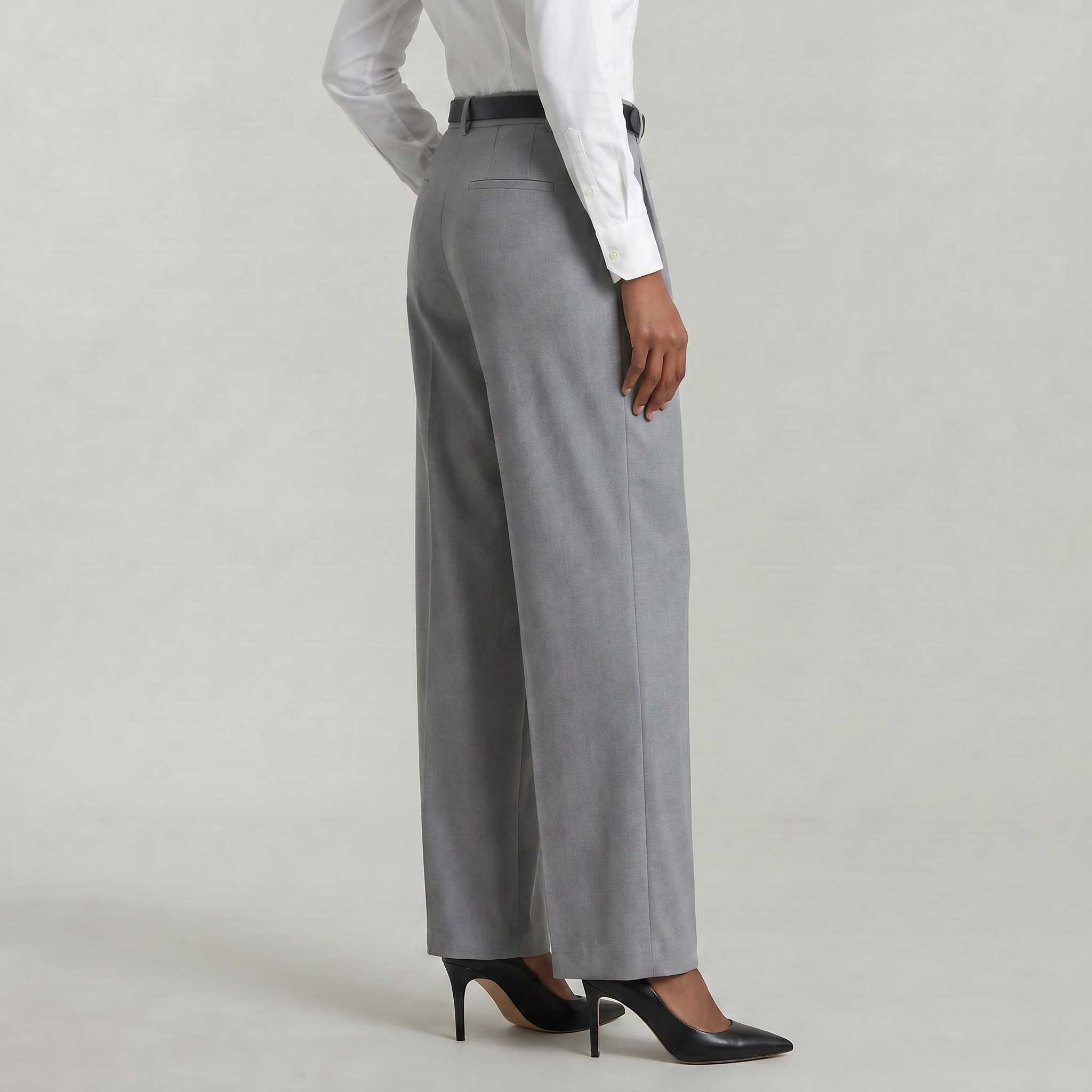 Women’s High Waist Wide Leg Trousers - Smart Casual Tailored Office Pants
