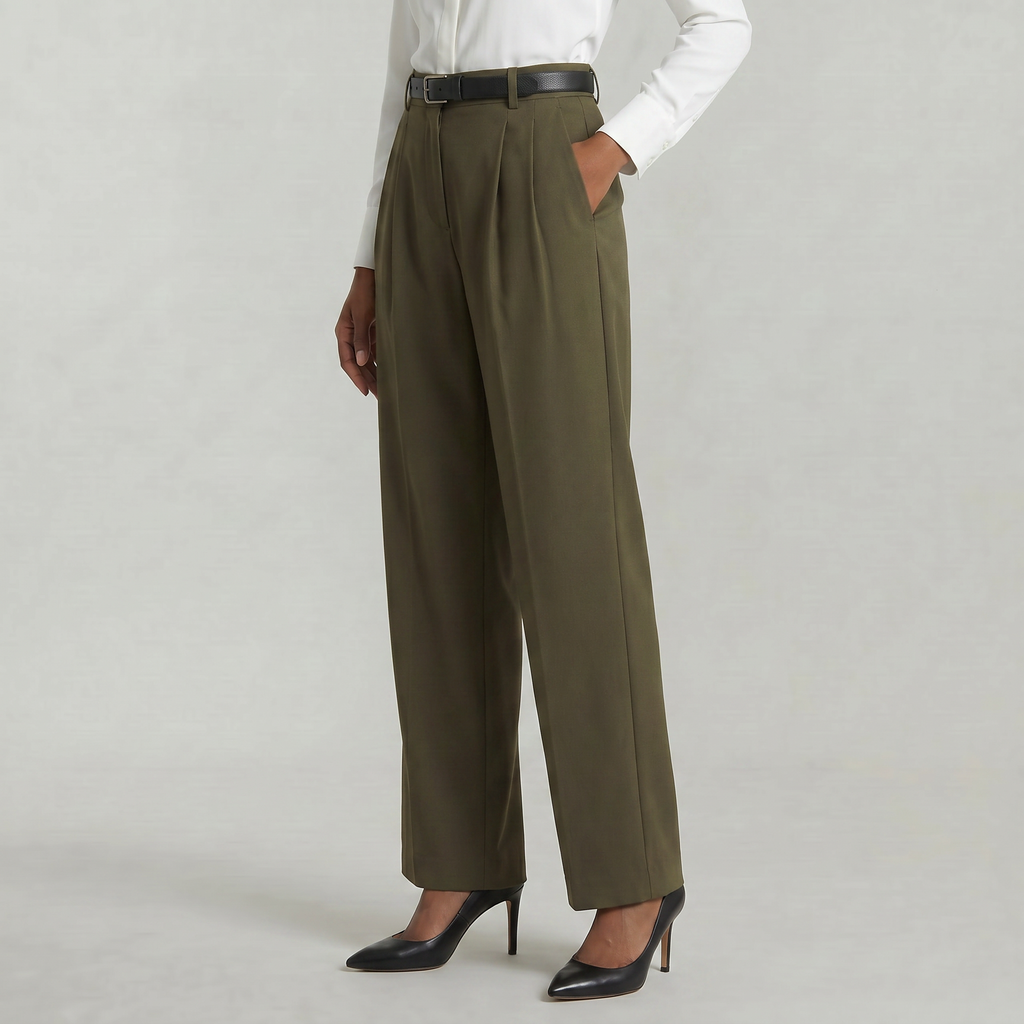 Women’s High Waist Wide Leg Trousers - Smart Casual Tailored Office Pants