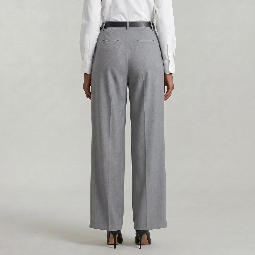 Women’s High Waist Wide Leg Trousers - Smart Casual Tailored Office Pants