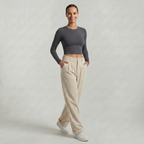 Women’s High-Waisted Corduroy Pants - Wide Leg Loose Fit