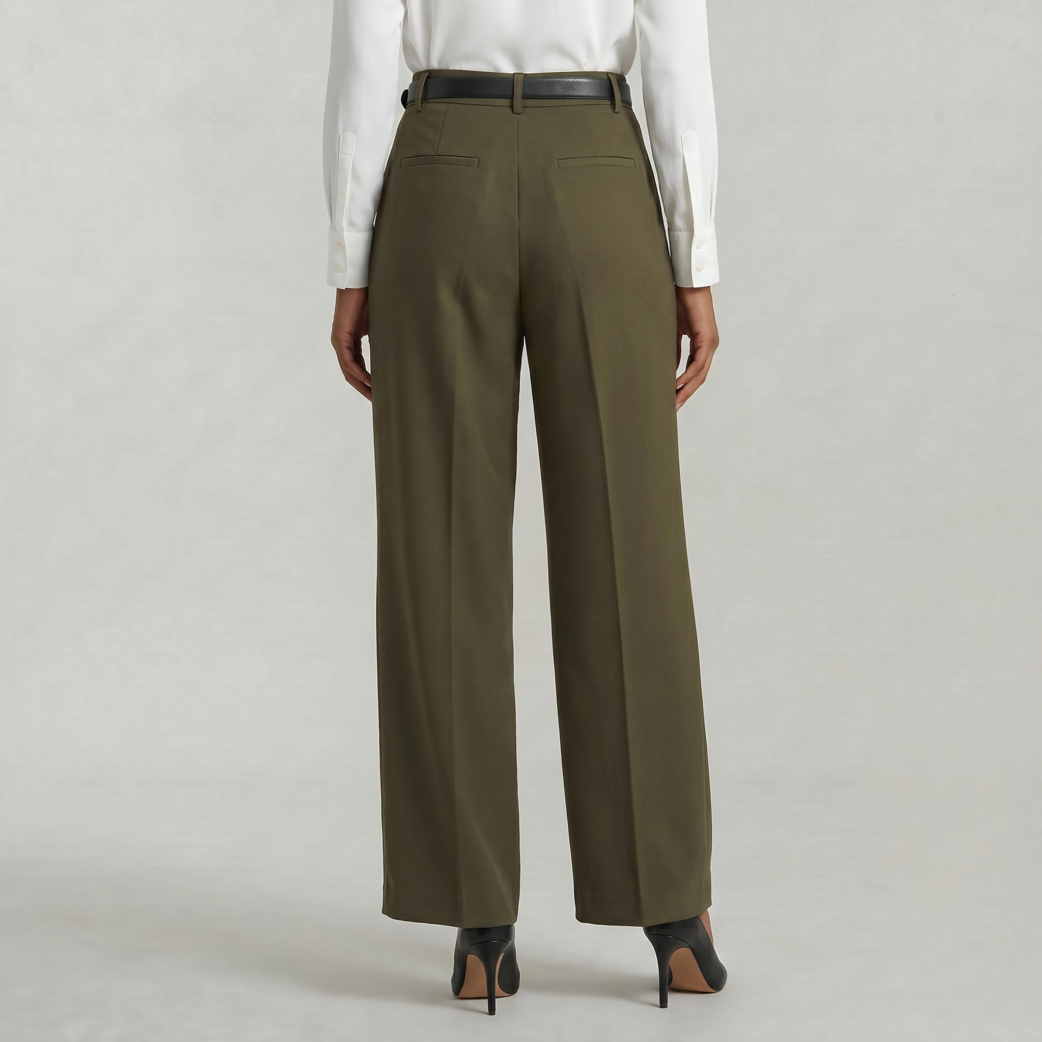 Women’s High Waist Wide Leg Trousers - Smart Casual Tailored Office Pants
