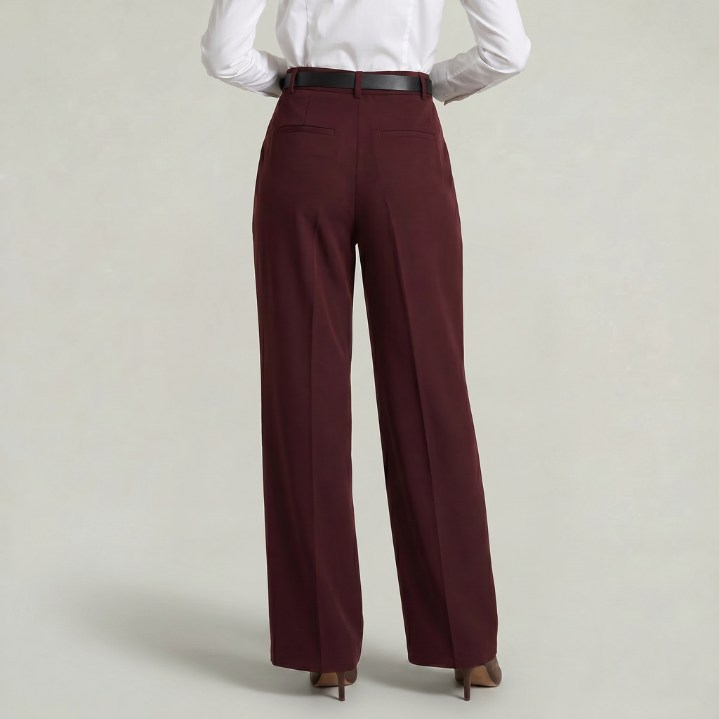 Women’s High Waist Wide Leg Trousers - Smart Casual Tailored Office Pants