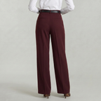 Women’s High Waist Wide Leg Trousers - Smart Casual Tailored Office Pants