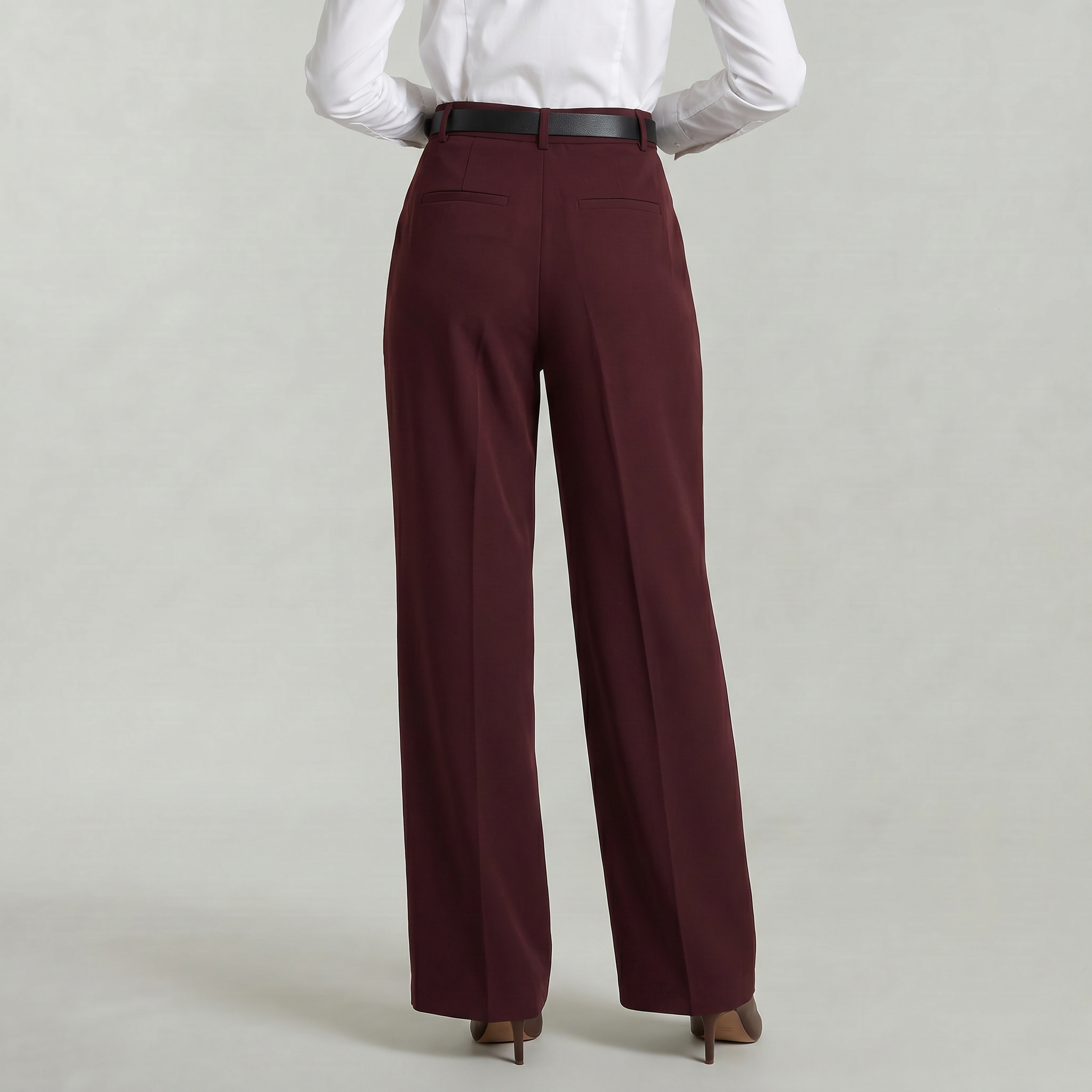 Women’s High Waist Wide Leg Trousers - Smart Casual Tailored Office Pants