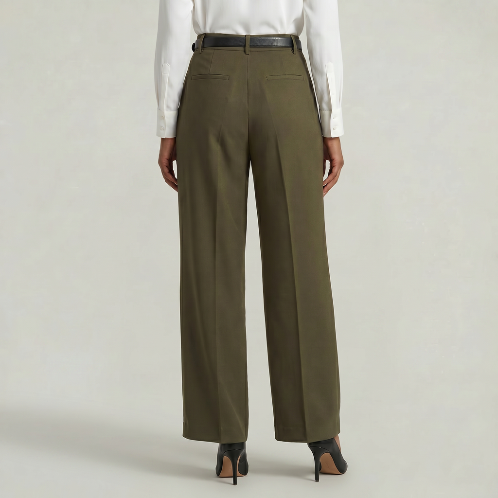 Women’s High Waist Wide Leg Trousers - Smart Casual Tailored Office Pants