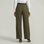 Women’s High Waist Wide Leg Trousers - Smart Casual Tailored Office Pants
