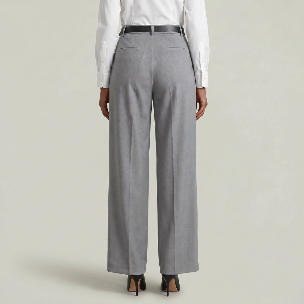 Women’s High Waist Wide Leg Trousers - Smart Casual Tailored Office Pants