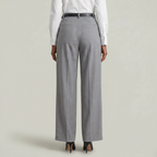 Women’s High Waist Wide Leg Trousers - Smart Casual Tailored Office Pants