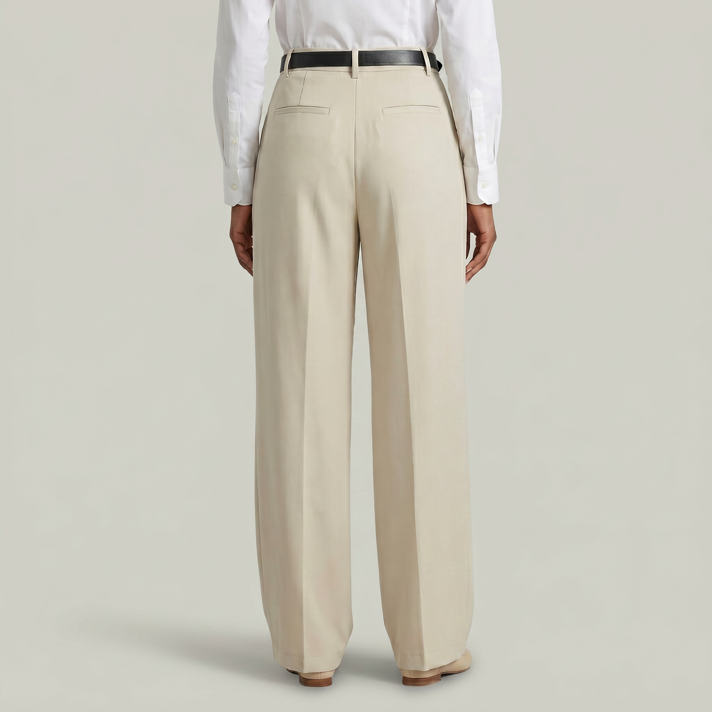 Women’s High Waist Wide Leg Trousers - Smart Casual Tailored Office Pants