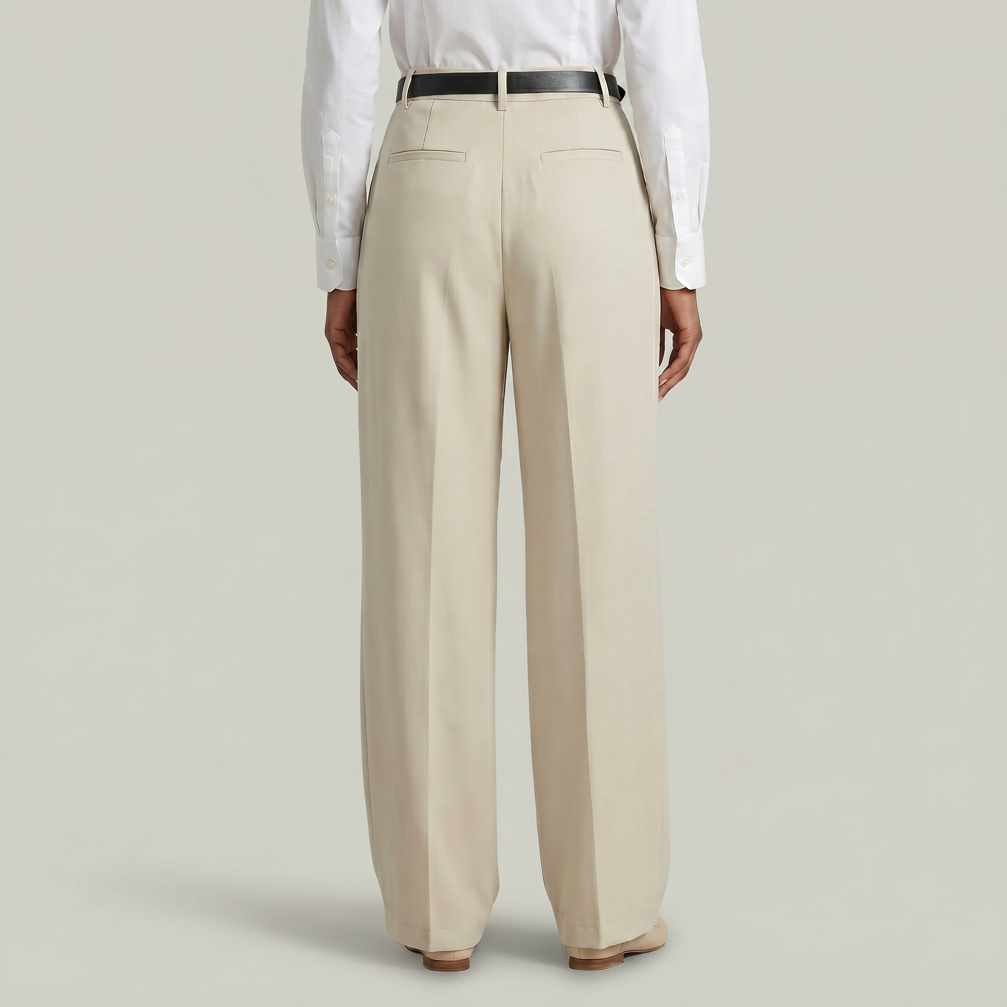 Women’s High Waist Wide Leg Trousers - Smart Casual Tailored Office Pants
