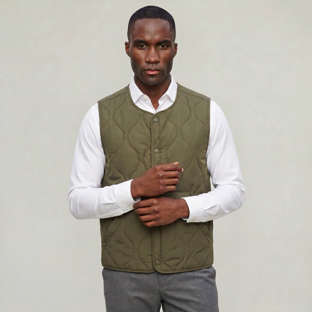 Men’s Quilted Padded Vest - Lightweight Regular Fit