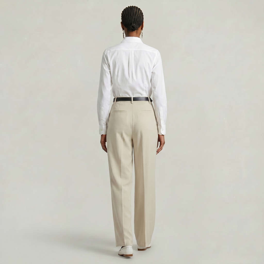 Women’s High Waist Wide Leg Trousers - Smart Casual Tailored Office Pants