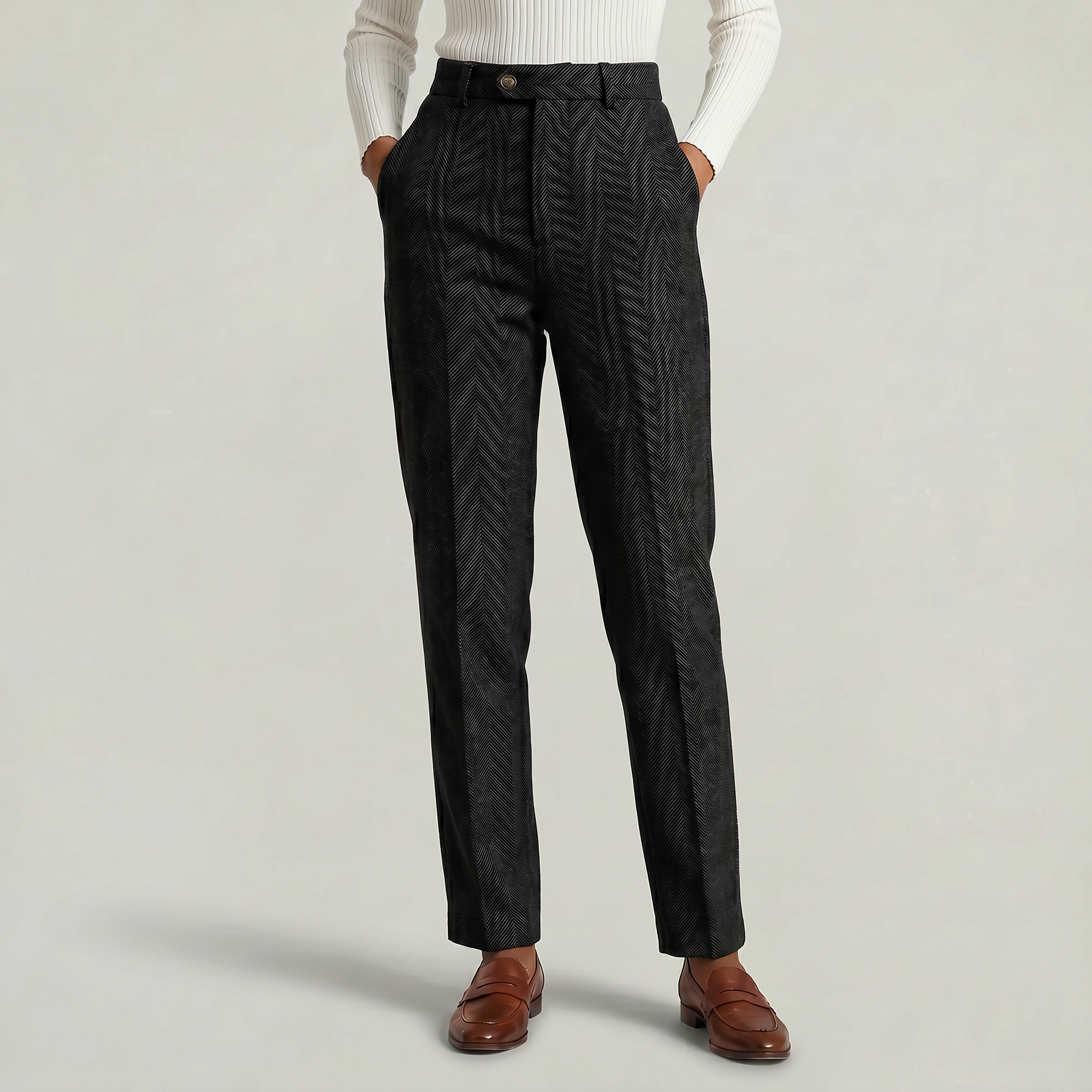 Women’s High Waist Suit Pants - Casual Harem Pencil Office Trousers