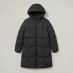 Women’s Quilted Puffer Coat - Long Hooded Regular Fit