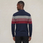 Men's Quarter Zip Sweater - High Neck Color Block Knit Pullover Smart Casual Winter