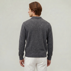 Men’s Long Sleeve Knit Polo - Collared Quarter Zip Sweater