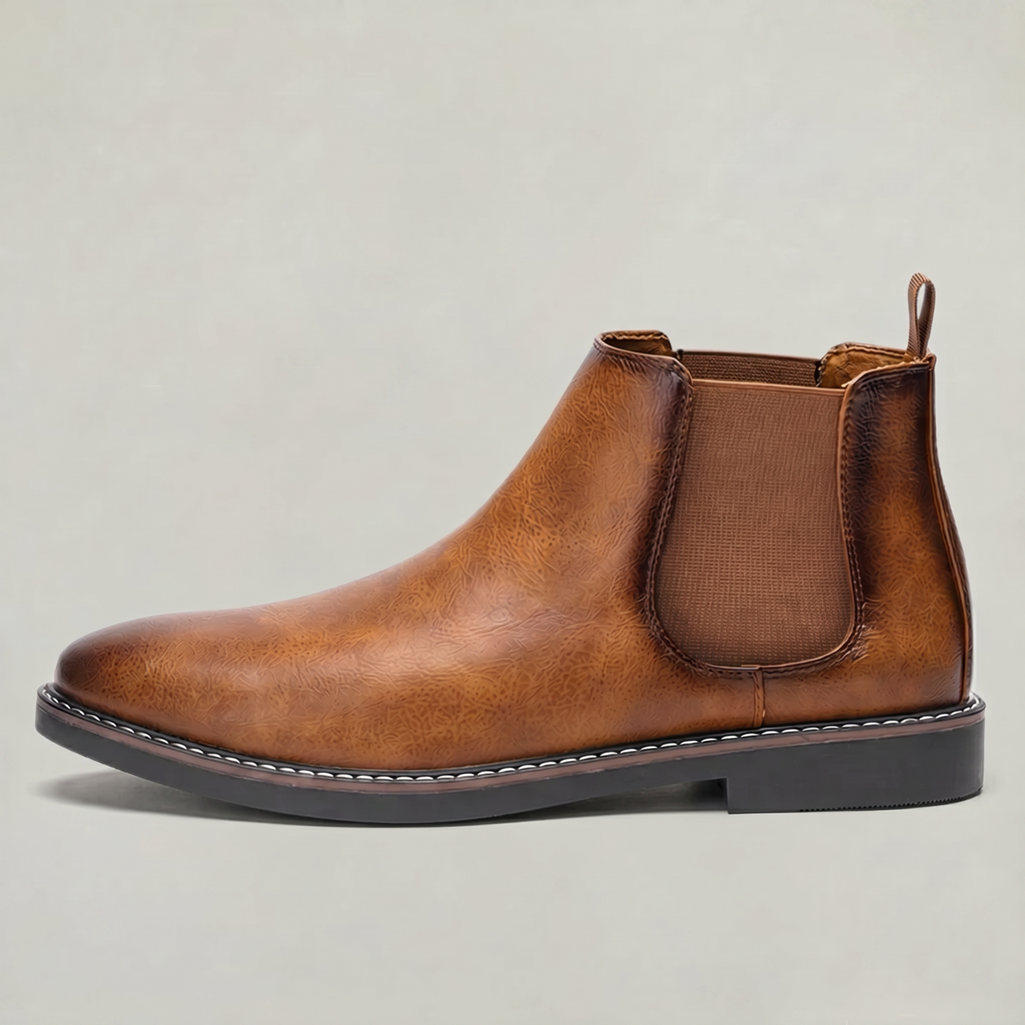 Men’s Leather Chelsea Boots - Classic Slip-On Ankle Fit