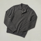 Men’s Long Sleeve Knit Polo - Collared Quarter Zip Sweater