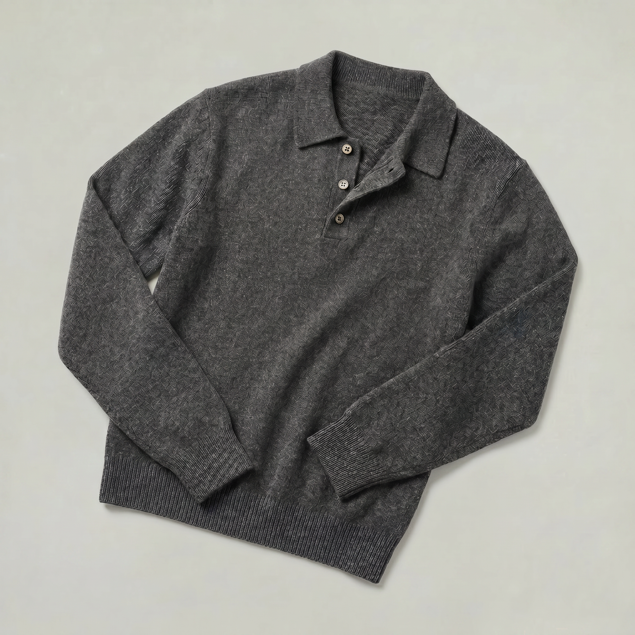 Men’s Long Sleeve Knit Polo - Collared Quarter Zip Sweater