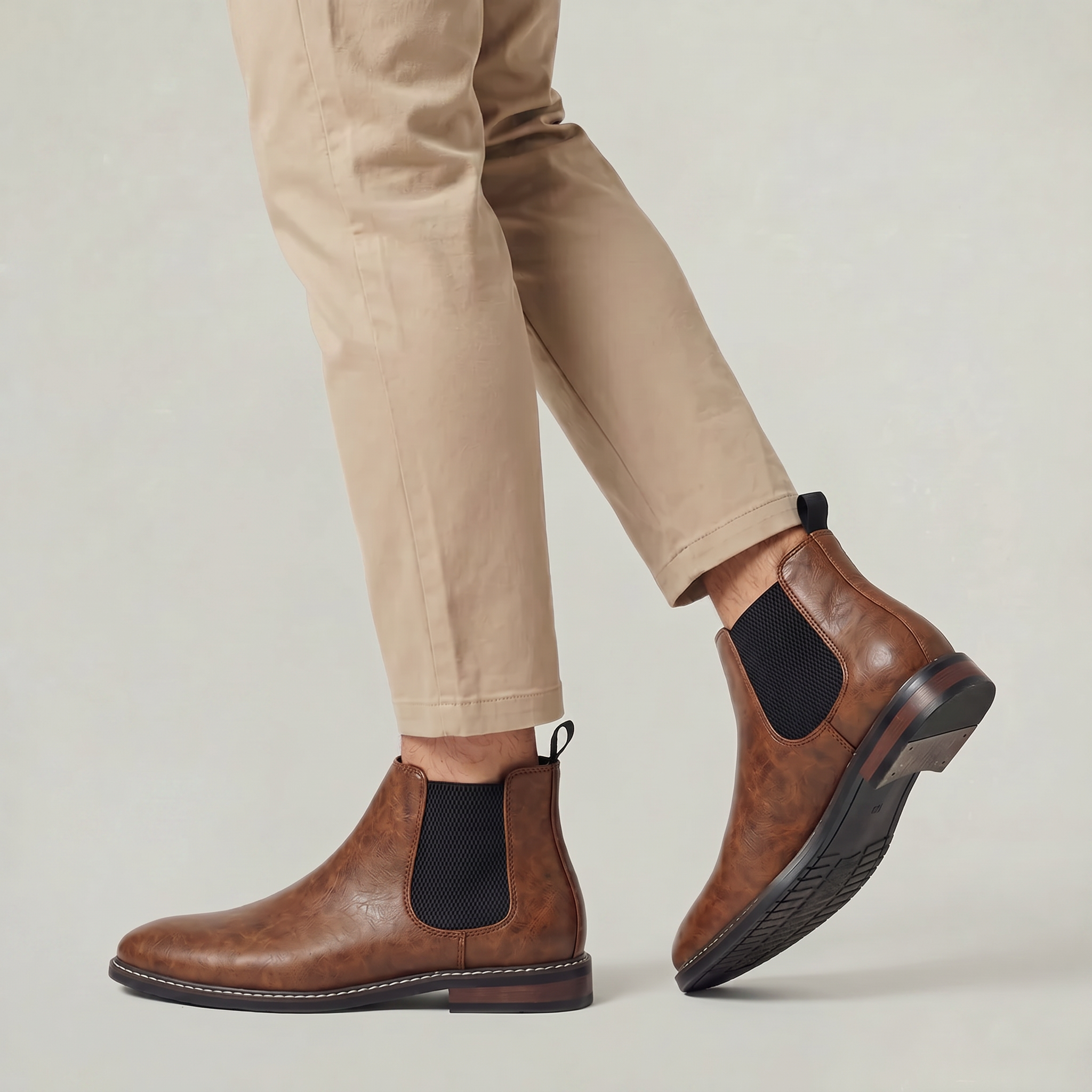 Men’s Leather Chelsea Boots - Classic Slip-On Ankle Fit