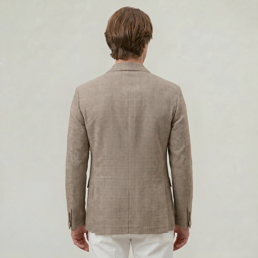 Men’s Wool Tweed Blazer - Single Button Tailored Fit
