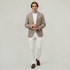 Men’s Wool Tweed Blazer - Single Button Tailored Fit