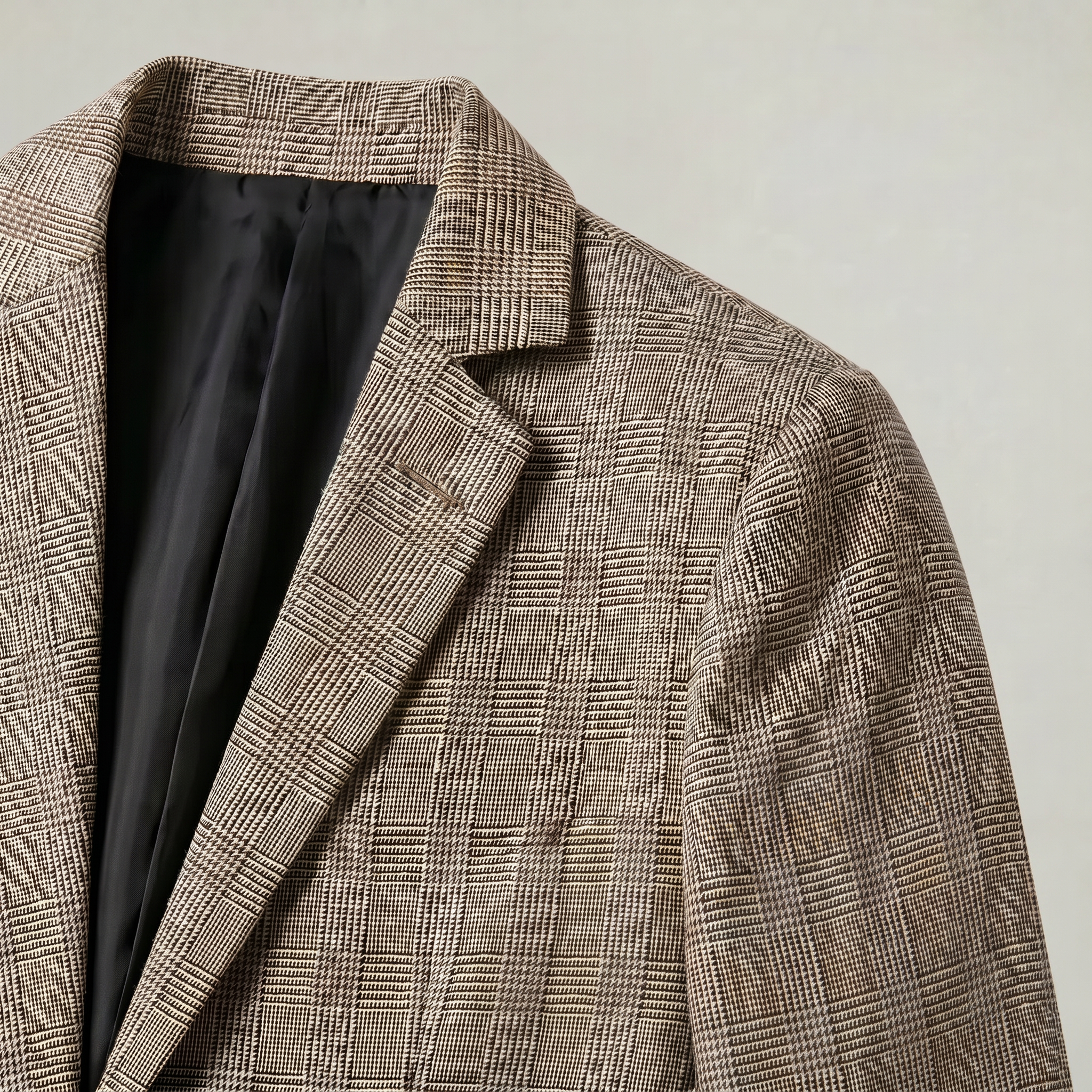 Men’s Wool Tweed Blazer - Single Button Tailored Fit