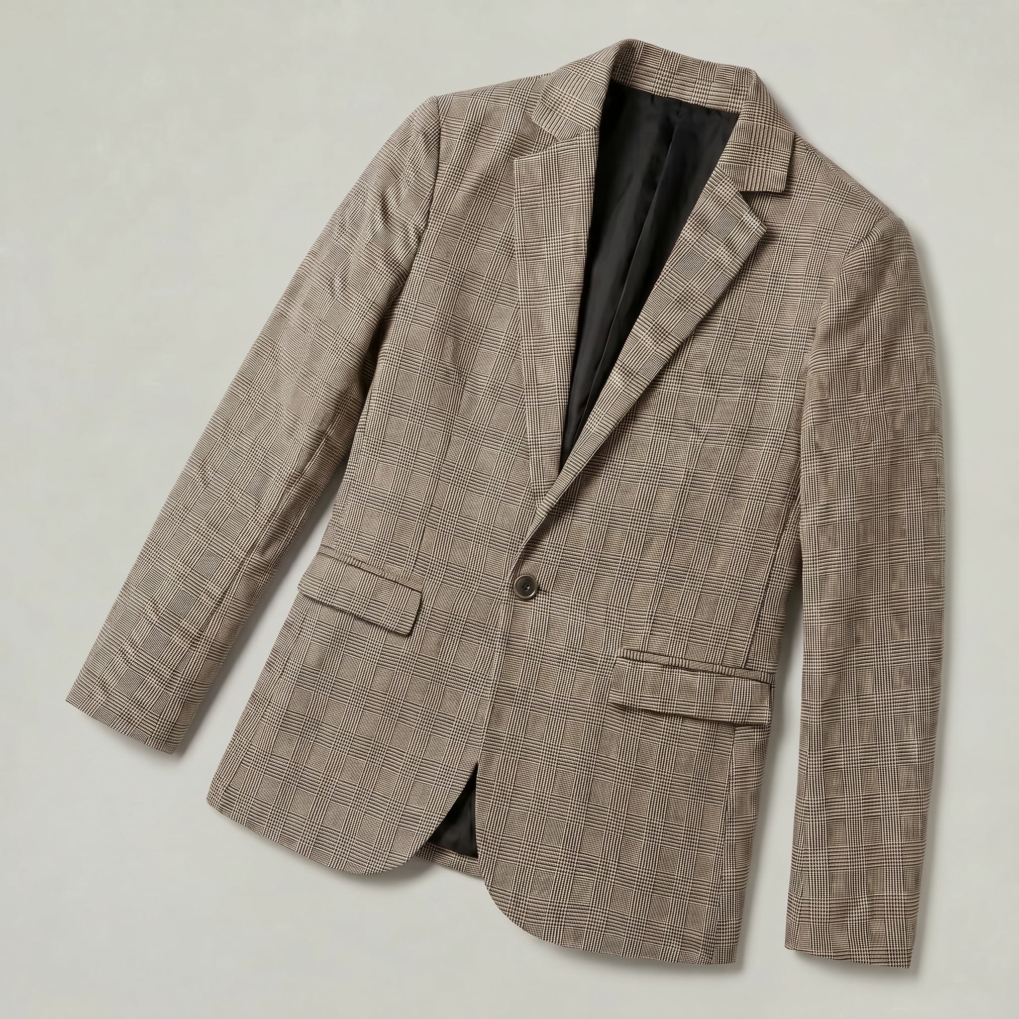 Men’s Wool Tweed Blazer - Single Button Tailored Fit