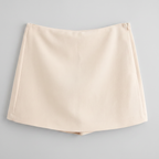 Women’s Solid Skort - High Waist Side Zipper Mini Shorts Skirt