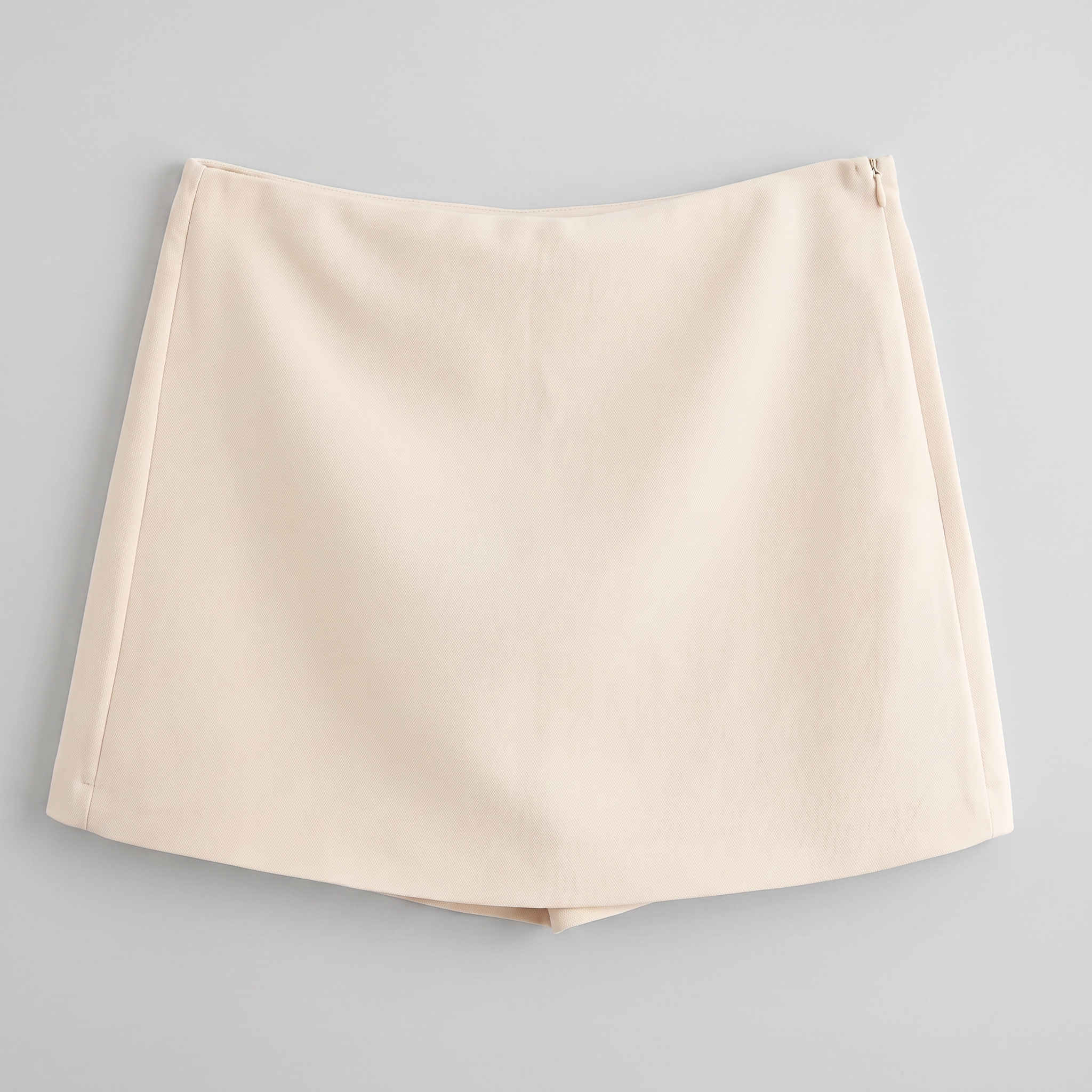 Women’s Solid Skort - High Waist Side Zipper Mini Shorts Skirt
