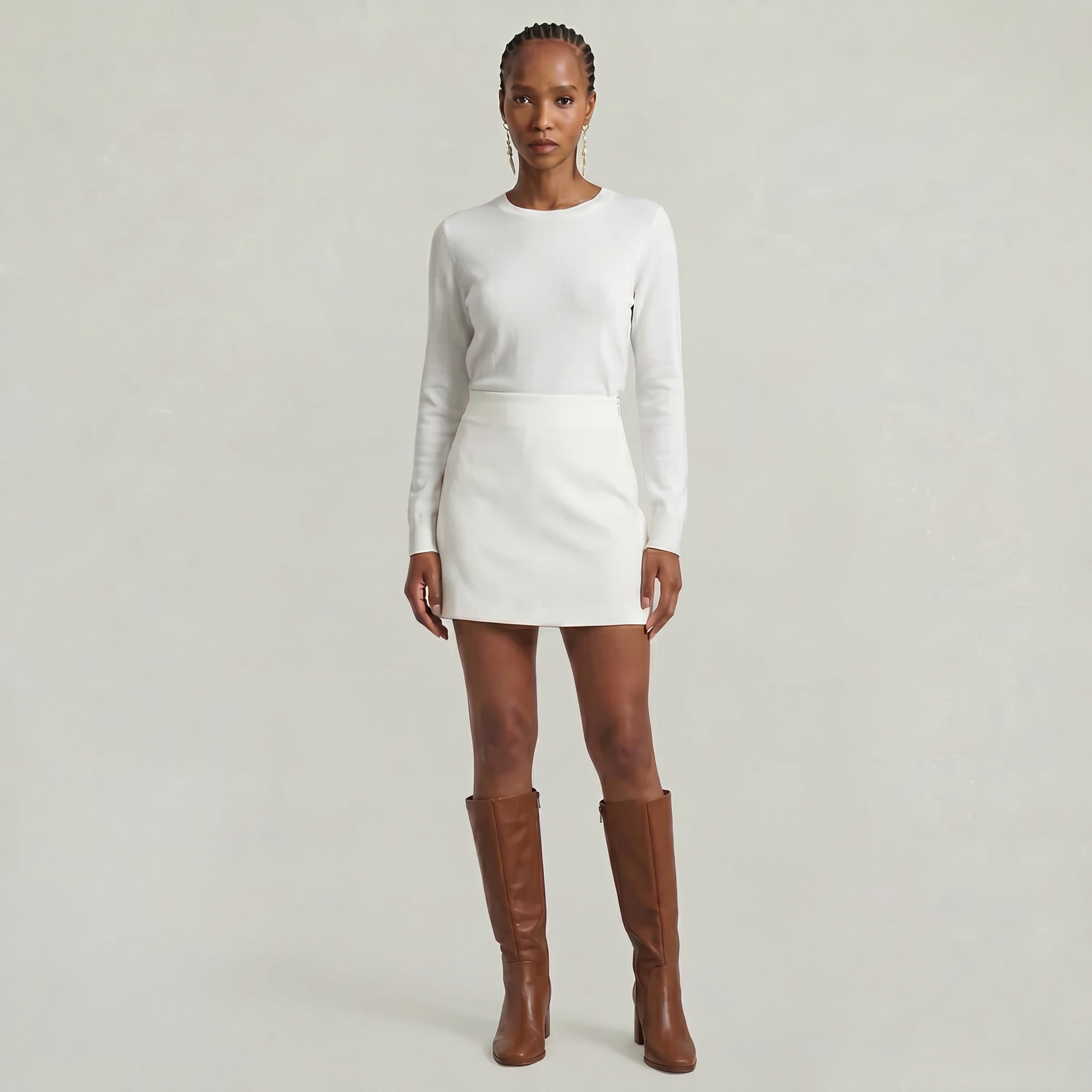 Women’s Solid Skort - High Waist Side Zipper Mini Shorts Skirt