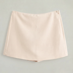 Women’s Solid Skort - High Waist Side Zipper Mini Shorts Skirt