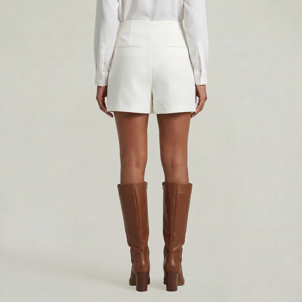 Women’s Solid Skort - High Waist Side Zipper Mini Shorts Skirt