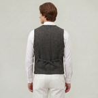 Men’s Tweed Vest - Fitted Waistcoat Wool Fit