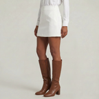 Women’s Solid Skort - High Waist Side Zipper Mini Shorts Skirt