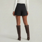 Women’s Solid Skort - High Waist Side Zipper Mini Shorts Skirt