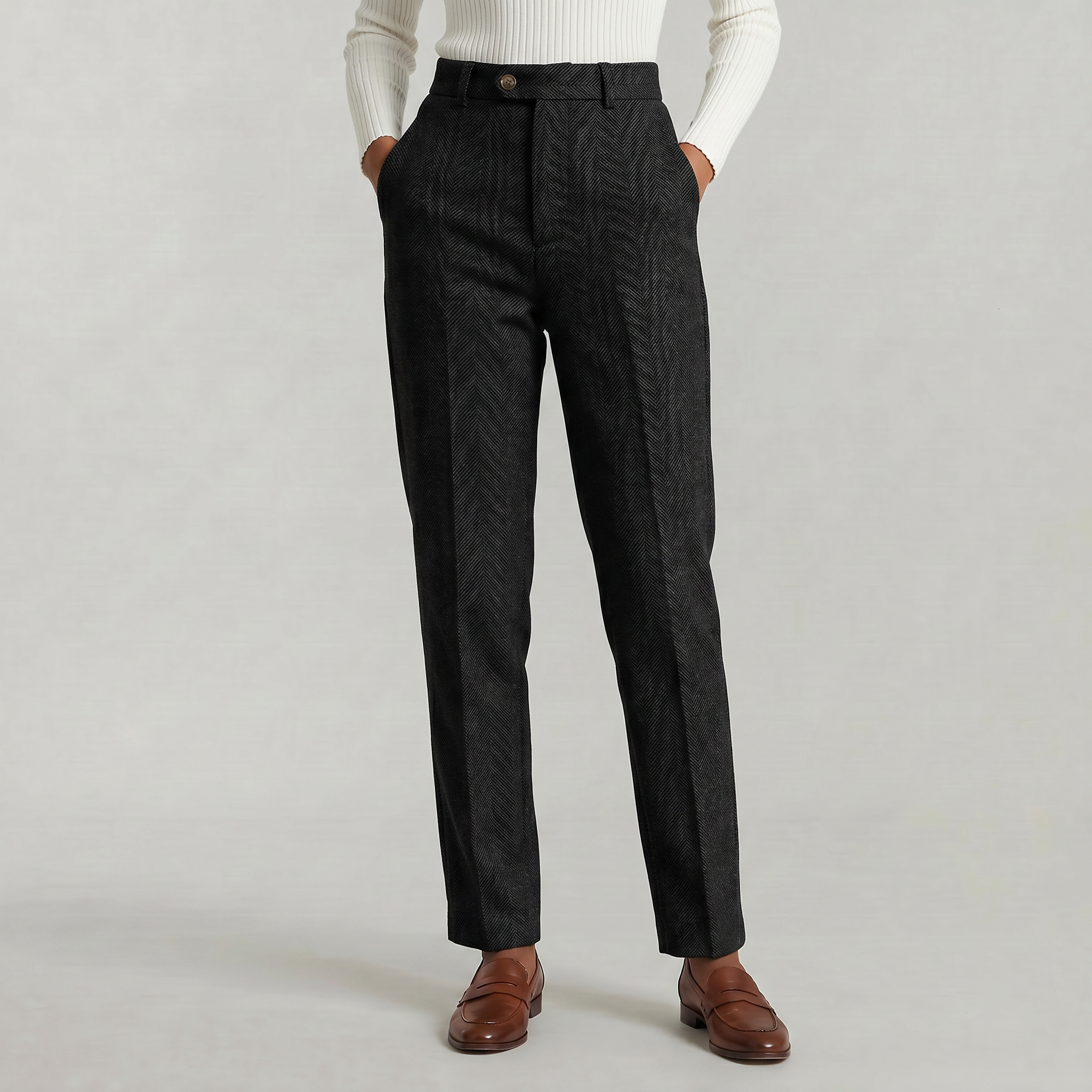 Women’s High Waist Suit Pants - Casual Harem Pencil Office Trousers