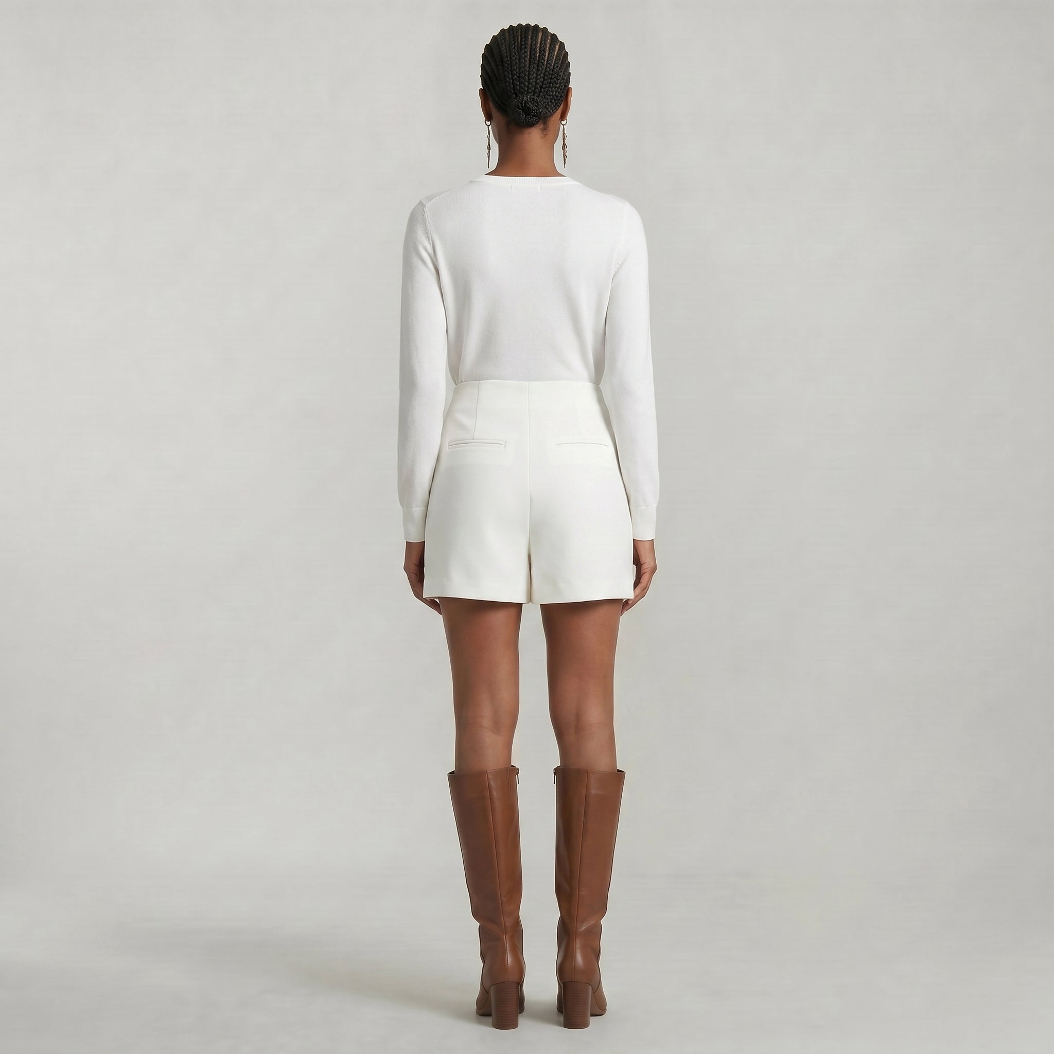 Women’s Solid Skort - High Waist Side Zipper Mini Shorts Skirt