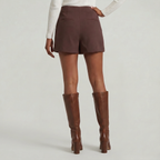 Women’s Solid Skort - High Waist Side Zipper Mini Shorts Skirt