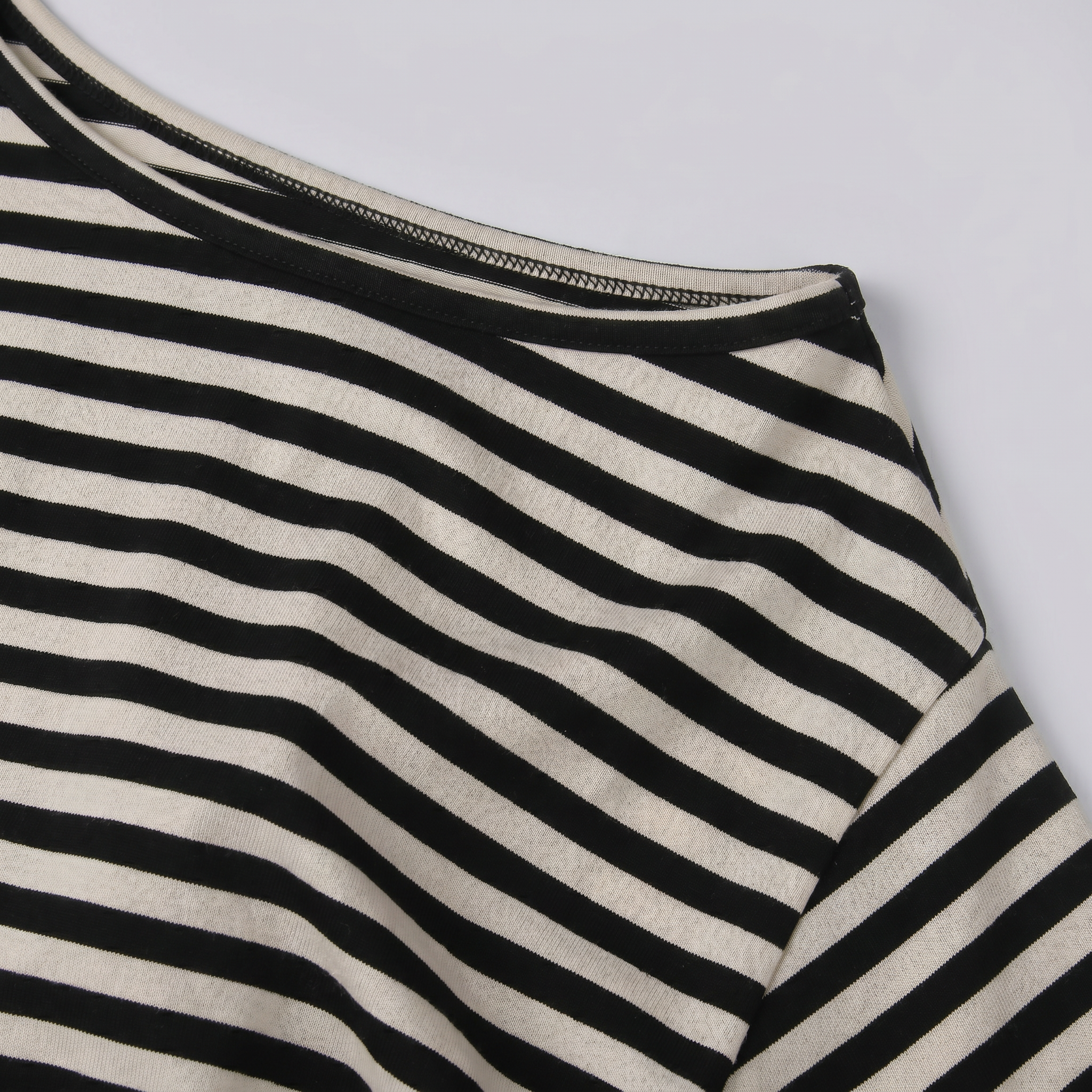 Women’s Striped Ruched Waist T-Shirt - Inclined Shoulder Slim Fit Casual Top