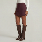 Women’s Solid Skort - High Waist Side Zipper Mini Shorts Skirt