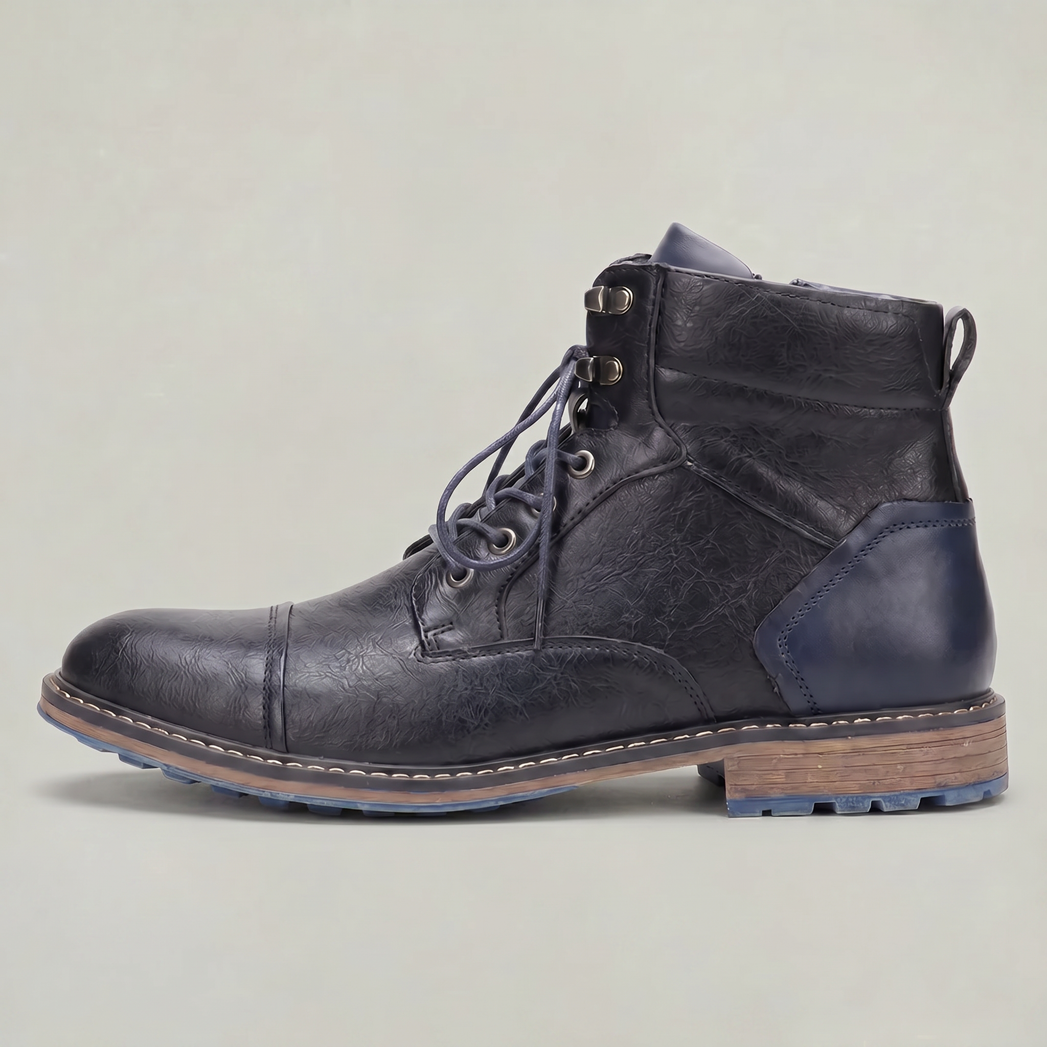 Men’s Rugged Lace Up Ankle Boots - Casual Leather Boots