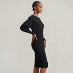 Women’s Knit Sweater Dress - Lantern Sleeve Waist Cinched Fit
