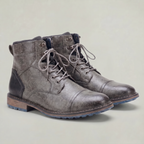 Men’s Rugged Lace Up Ankle Boots - Casual Leather Boots