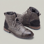 Men’s Rugged Lace Up Ankle Boots - Casual Leather Boots